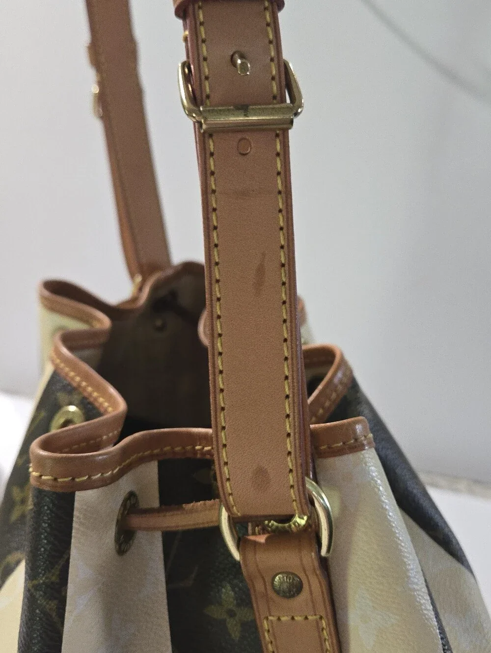 Louis Vuitton Limited Edition Rayures Petit Noe  Bucket Drawstring Shoulderbag